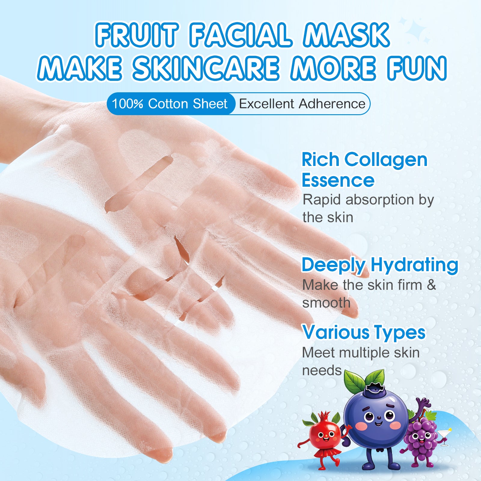KONEUK 28 Pack Fruit Face Masks Skincare for Kids Girls, Sheet Collagen Face Mask for Women Skin Care, Bulk Hydrating Facial Mask for All Skin Types, Party Spa Gifts for Teens