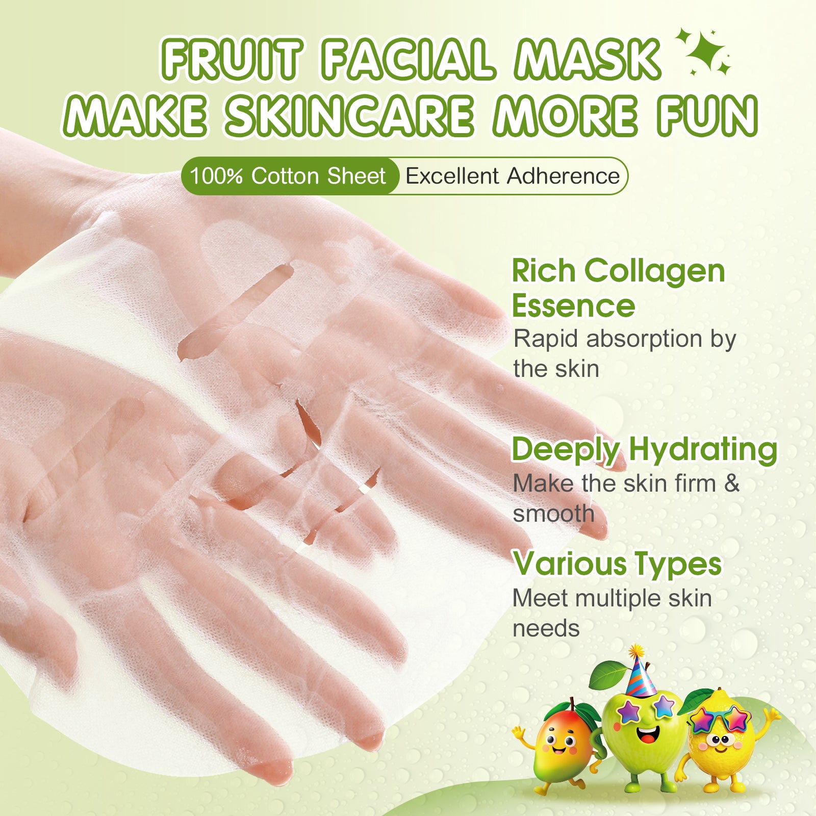 KONEUK 56 Pack Fruit Collagen Face Masks Skincare for Teens Girls, Sheet Face Mask Skin Care for Kids, Bulk Hydrating Facial Masks for Women, Face Mask Set for All Skin Types, Birthday Party Spa Gifts