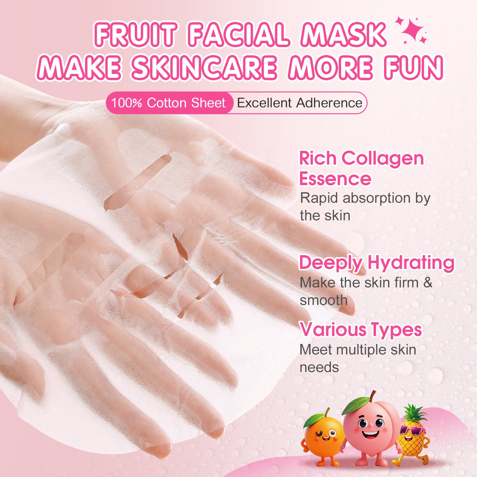 KONEUK 14 Pack Fruit Face Masks Skincare for Kids, Sheet Hydrating Facial Mask for All Skin Types, Bulk Collagen Face Mask for Women Skin Care, Birthday Party Spa Gifts for Teens Girls Visit the KONEUK Store