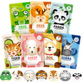 KONEUK 7 Pack Animal Hydrating Face Mask for Kids, Bulk Face Masks Skincare for Girls Teens, Kids Skin Care Set and Spa Day Kit, Spa Party Supplies for Girls