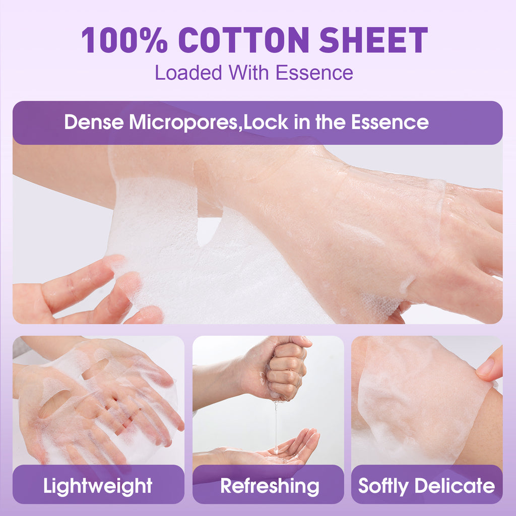 KONEUK 20 Pack Sheet Face Masks Skincare for Women, Collagen Hydrating Facial Mask Set, Bulk Skin Care Face Mask for Dry Skin, Spa Party Favors and Spa Gifts for Women