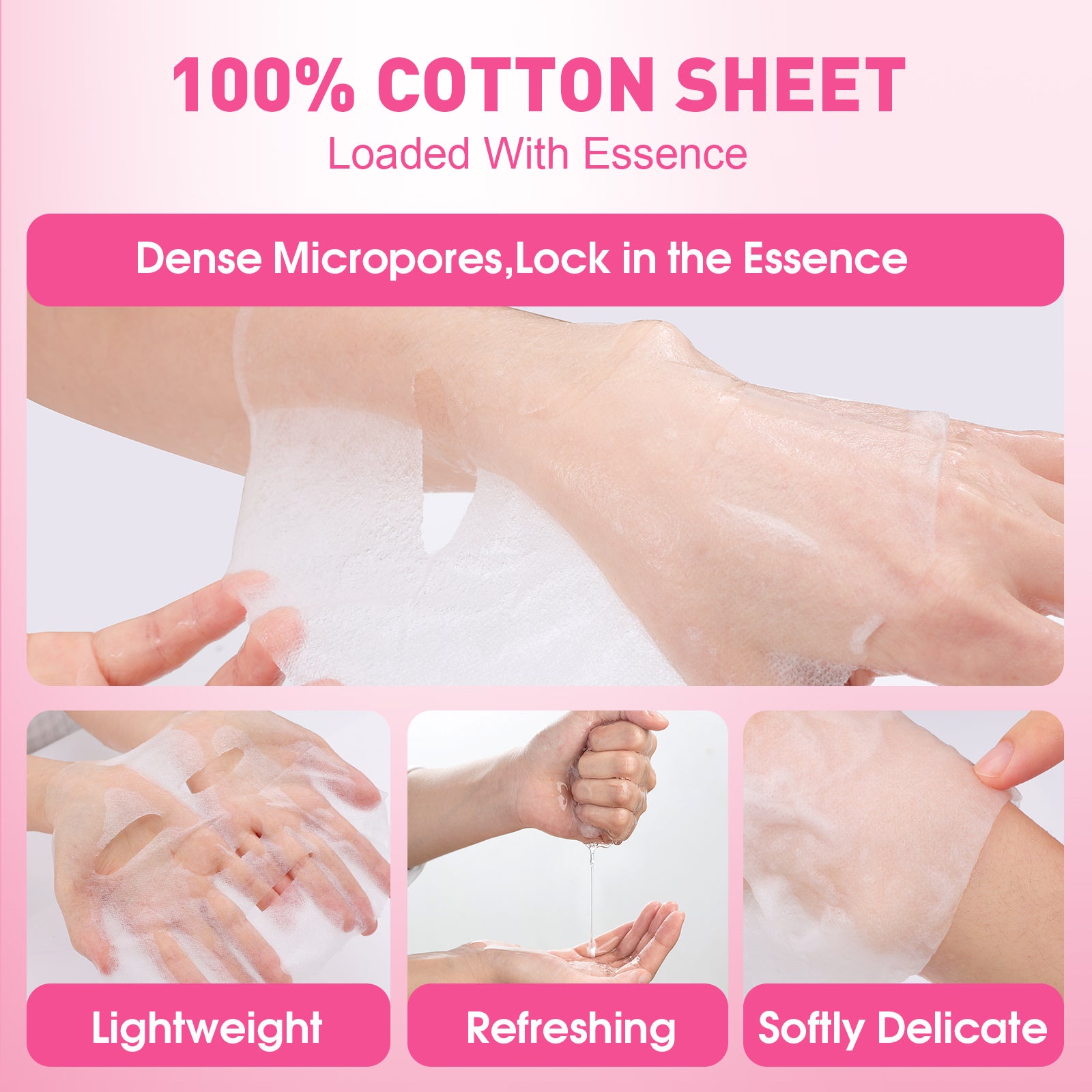 KONEUK 40 Pack Collagen Face Masks for Women Skin Care, Sheet Face Mask for Skincare, Hydrating & Moisturizing for Dry Skin, Bulk Spa Party Favors and Spa Gifts for Women