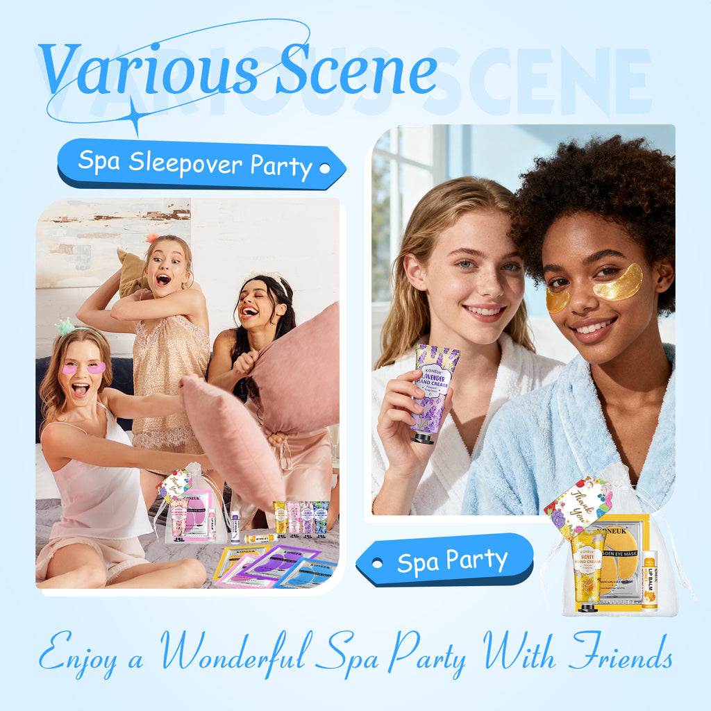 120 Pcs Spa Party Favors Set of Under Eye Patches, Bulk Hand Creams and Lip Balms Bulk, Perfect Bulk Gifts Kit for Women & Teen girls, Thank You Gift for Mom, Teacher Gifts, Sleepover Party Supplies