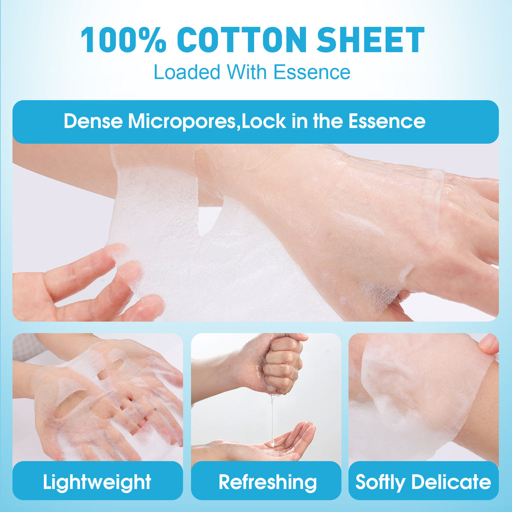 KONEUK 10 Pack Moisturizing Face Masks Skincare for Women, Collagen Hydrating Sheet Face Mask Set, Facial Mask for Women Skin Care, Spa Party Favors and Spa Day Gifts