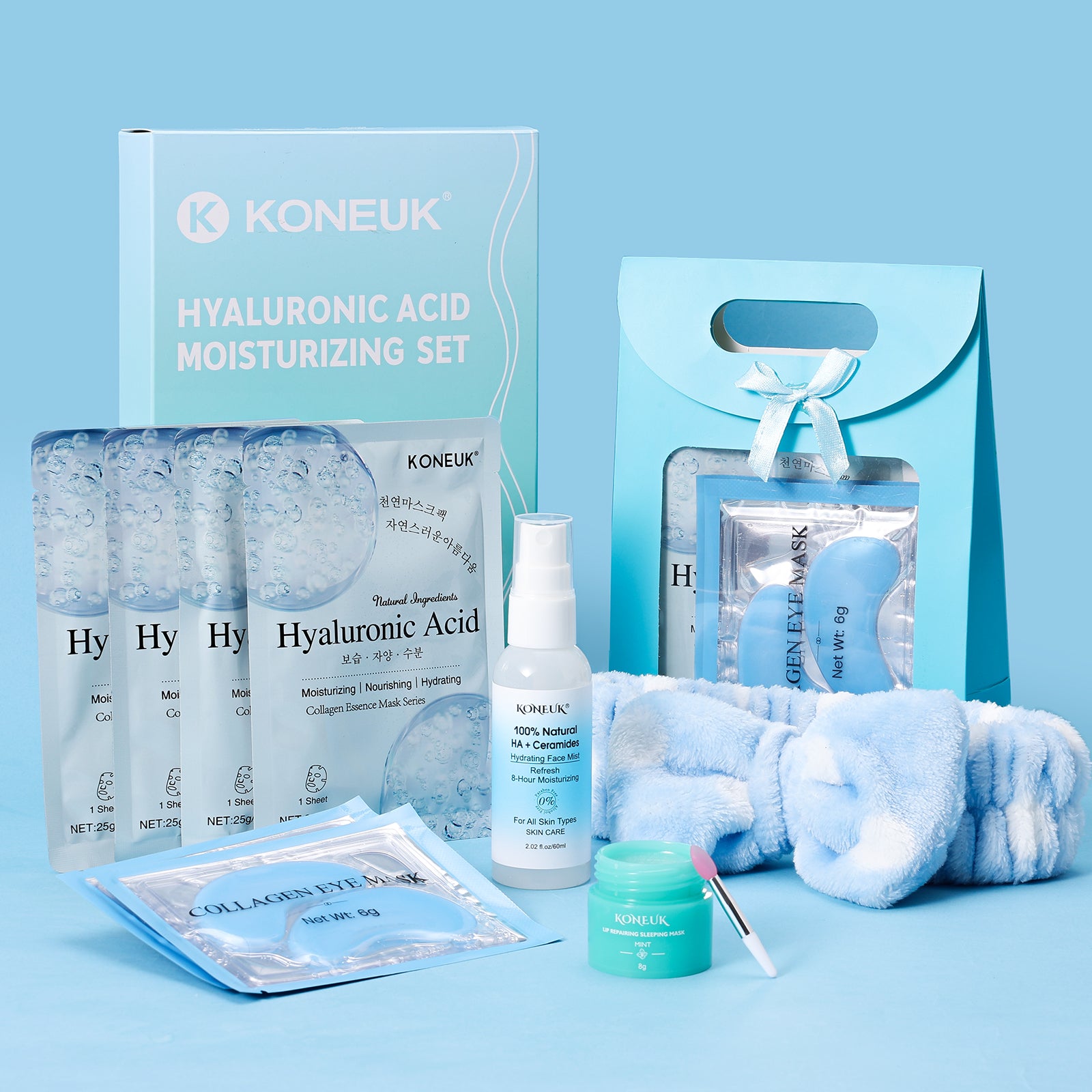15 PACK Skincare Set with Facial Masks, Under Eye Patches, Face Mist, Lip Mask, Headband, Skin Care for Women, Travel Kit & Birtuday Gifts for Teens Girls, Thank You Gift for Mom, Teacher Gifts