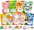 KONEUK 9 Pack Animal Face Masks Skincare for Kids, Bulk Sheet Hydrating Face Mask for Kids Skin Care, Collagen Face Mask for Teens Women, Sleepover Party Supplies, Spa Party Gifts for Teen Girls